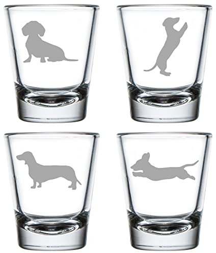 MIP Schnapsgläser, 49,6 ml, Dackel, 4 Stück