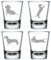 MIP Schnapsgläser, 49,6 ml, Dackel, 4 Stück