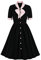 IMEKIS Robe de soirée vintage des années 40 - Demi-manches - Pour femme - Robe de soirée - Robe de soirée - Style rétro rockabilly swing - Robe de cocktail de bal, noir/rose, XXL