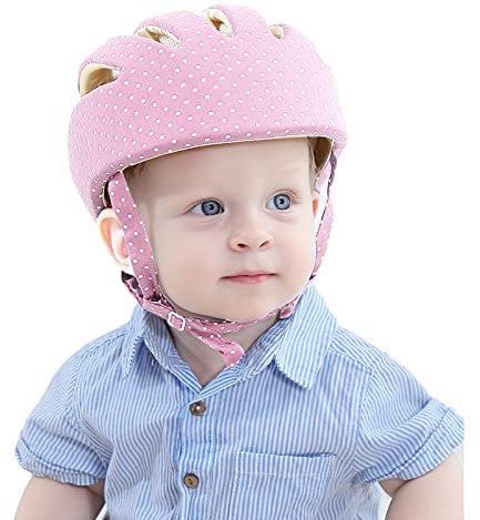 Bébé Tout-petit Casque de Protection de Tête Ajustable Casques de Sécurité en Coton Chapeau Anti-collision Protéger La Tête Casquette de Protection Réglable pour Apprendre à Ramper et Marcher