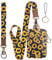 bolimoss Sunflower Id Badge Holder with Lanyard, Cute Name Badge Holder,Flower Lanyard with Wallet,Zip ID Case with Lanyard for Work Office Nurse Medical Student Teacher Women