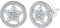 Arrebol Ohrringe Sterne 925 Sterling Silber Damen Runde Ohrstecker mit 3A Zirkonia Original Schmuck Für Frauen Mädchen Geschenk