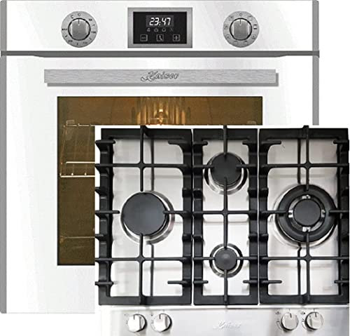 Kaiser Set di cottura a gas EH 6326 W+KG 6364, Forno elettrico da incasso, 79L, autopulente, 10 funzioni + piano cottura a gas da incasso 60 cm