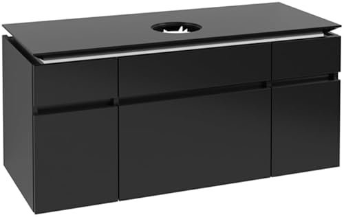 Villeroy & Boch Legato Waschtischunterschrank B578, 1200x550x500mm,Waschtisch mittig, B57800PD, Farbe: Black Matt Lacquer