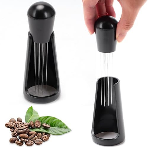 IIF Coffee Stirring Tamper Distributor WDT Tool Espresso Needle Stirrer Stirring Tool with Stand 304 Stainless Steel 12 Needles 0.4mm Coffee Tamper Distribution Tool
