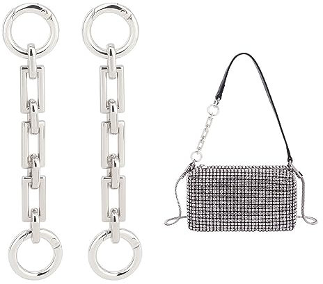 UNICRAFTALE 2 STK Taschen Verlängerungsketten Legierung Geldbörsen Kettenriemen 12 cm Platin Umhängetaschen Riemen Verlängerungsketten Mit Verbindungsring Für Taschenriemen Ersatzzubehör