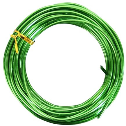 10 Metros de Alambre de Aluminio, Color Verde, 3mm de Espesor, Alambre para Escultura, Alambre Doblable de Metal para Esqueletos de Muñecas y Manualidades