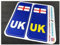Whamhead Pack of 2 UK ENGLAND Number Plate Badge Travel Stickers, DVLA compliant Football
