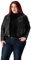 URBAN 5884 Plus Size MIKA Damen Lederjacke, Herbstjacke aus weichem und strapazierfähigem echtem Lammfell, Damenjacke im Biker-Stil für die kurvige Figur, Schwarz, 52