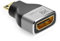 deleyCON Mini HDMI Adattatore Cavo di Accoppiamento Connettore 8K@60Hz / 4K@120Hz UHD 7680x4320 Alluminio HDMI 2.1 ARC HDR10+ VRR ALLM 48Gbps Grigio Nero