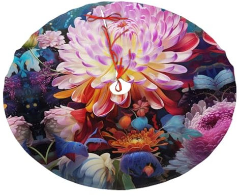 Blumen und bunte Kugeln Weihnachtsbaum Rock 48 36 30 Zoll Xmas Urlaub Dekorationen Seil Riemen