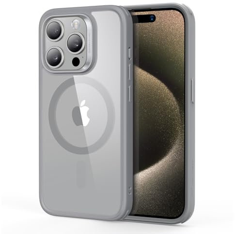 ESR for iPhone 15 Pro Max Case, Compatible with MagSafe, Military-Grade Protection, Yellowing Resistant, Scratch-Resistant Back, Magnetic Phone Case, Classic Series, Clear Grey