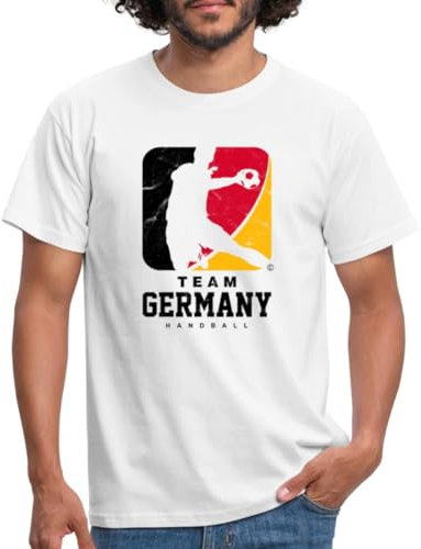 Spreadshirt Team Germany Handball - Logo Sportdesign Männer T-Shirt, XXL, Weiß