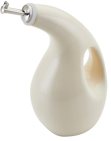 Rachael Ray Ceramics EVOO Oil and Vinegar Dispensing Bottle, 24 Ounce, Almond