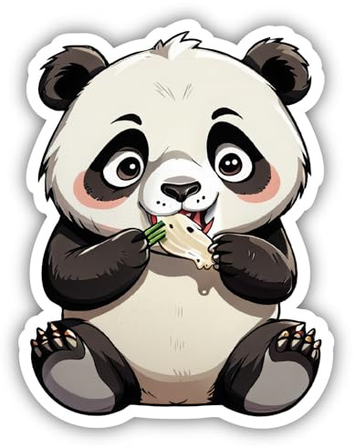 Samunshi® Süßer Pandabär Aufkleber Wohnmobil Aufkleber für Motorrad Fahrrad Roller oder Camper Camping Wohnwagen Mountainbike Rennrad Comic Cartoon Tier Sticker 40cm Süßer Pandabär