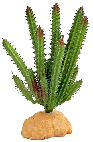 Woyrise Piante artificiali per rettili, decorazione per terrario, piante del deserto finte con drago barbuto, decorazioni per serbatoi di draghi barbuti, accessori adatti per geco crestato, leopardo,