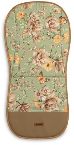 SENSILLO - Sitzauflage für Buggy Kinderwagen - Einlage aus Baumwolle & Samt, Universale Größe - Zweiseitige Einlage mit wasserdichter Fußstütze - für Sommer und Winter - 80 x 40 cm - Grüner Platz