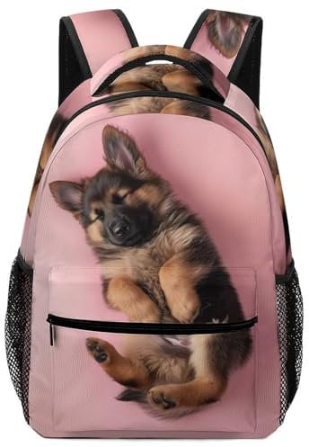 VesFy Minimalist Hund Große Kapazität Rucksack Tier Ranzen Daypack Buchtasche Büchertasche Für Jungen Mädchen One Size