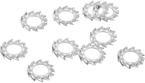QUARKZMAN 60pz Rondelle Bloccanti a Stella con Denti Esterni, M4 Rondella Bloccanti Serrate Esternamente Acciaio Inossidabile 304 per Fissaggi di Attrezzature Meccaniche, Argento