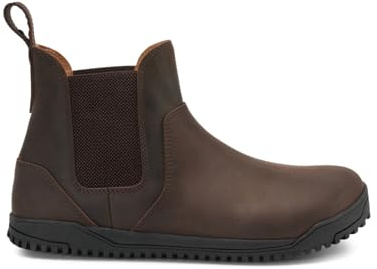Xero Shoes Men's Ridgeway Barefoot Chelsea Boots, Dark Brown, 8