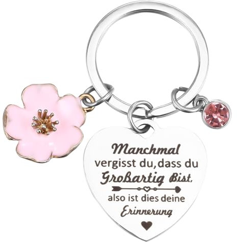AOZUO Geschenke Schlüsselanhänger für Frauen Mädchen, Glücksbringer Geschenke Schlüsselanhänger Damen Aufmunterung Poesie Inspirierende Geschenke für Freundin Schwester Kollegin Ehefrau und Mutter
