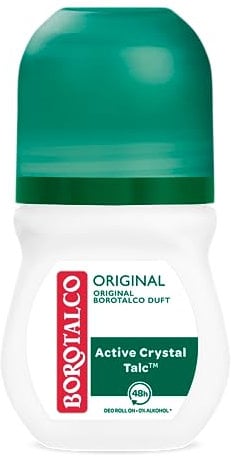 Borotalco Deo Roll-On Original 50 ml - Formel mit Active Crystal Talc für dreifachen Schutz gegen Schweiß - 0% Alkohol