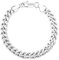 KRKC Herren Armband, Silber Farbe 9mm Edelstahl Panzerkette Cuban Armband, Nickel-frei Rostfrei Armbänder für Männer Länge 19cm