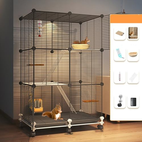 Pgkog Vogelkäfig, Chinchillakäfig, Rattenkäfig Metallgeflecht, Verschlüsselt, Um EIN Entkommen Zu Verhindern, Geeignet für Eichhörnchen, Chinchillas, Frettchen