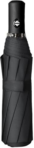 LUCKGONI Sombrillas plegables de viaje, resistentes al viento, a la lluvia, con 99% de protección, revestimiento negro