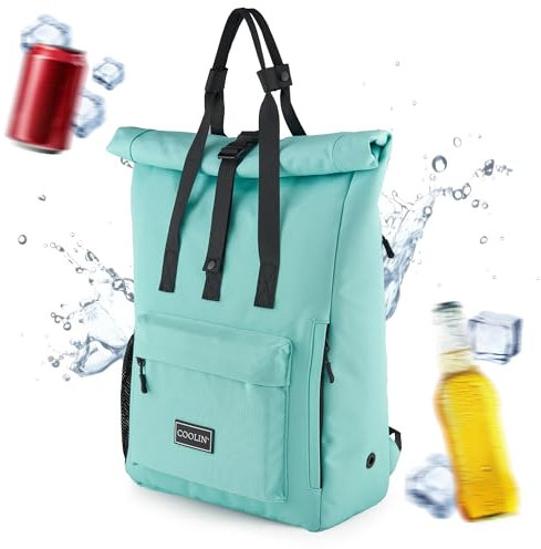 Coolin' Kühlrucksack 30L | Rucksack mit Kühlfach für Bier, Picknick, Getränke & Co | Kühltasche als Rucksack - praktisch & einfach | Thermo Rucksack für Strand oder Wanderungen (Mint)