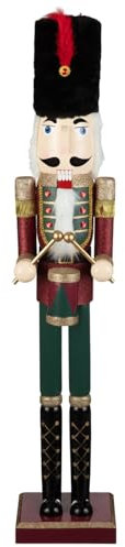 BargainsMania Christmas Nutcracker 91cm - Red & Black - Fill Your Home With Festive Magic This Holiday Season With This Traditional Christmas Nutcracker Decoration - Weight: 2933g