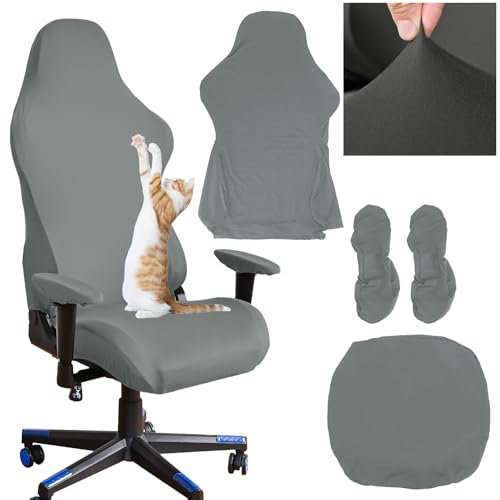 HWSWSH 3 Stück Gaming Stuhl überzug, Drehstuhl Bezug, Hussen für Stühle,Gamingstuhl Bezüge, Stuhlrücken bezug, Schreibtischstuhl Gaming Stuhl Bezug, Stuhlhussen mit Armlehnen Waschbar und abnehmbar