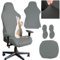 HWSWSH Housse de Chaise de Gaming avec Housses de Coussin et d'Accoudoir, Housse de Fauteuil de Bureau, Housse de Chaise de Jeu Extensible Universel pour Fauteuil Rotatif Chaise Bureau ou de Jeu(Gris)
