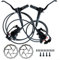Scheibenbremsen Set Mechanisch/Hydraulische Scheibenbremsen Kit Beide 51mm IS & 74mm Post Mounting, Hydraulische Scheibenbremsen Set mit Kabel für Mountainbike Rennrad (links vorne rechts hinten)