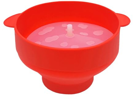 Laroal Popcornmaschine für die Mikrowelle, Popcorntopf, Faltbarer Heißluft-Popcorntopf aus Silikon mit Deckel und Griff für den Filmabend mit der Familie und schnelle Snacks, spülmaschinenfest