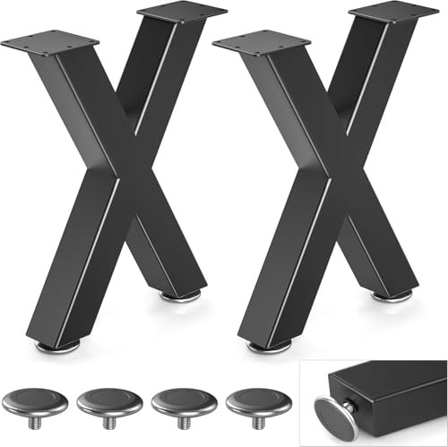 Likapop 16'' Metal Coffee Table Legs, Heavy Duty Diamond Shape Bench Legs, Perfect for Breakfast Bar Stand Bench Dining Table, Industry DIY Furniture Legs (W30cm X H40cm, Set of 2)