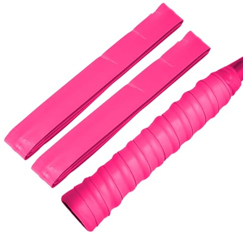 CAPASTEC Tennisschläger-Griffband Pink rutschfest Absorbierend 2 Stück PU | Material: PU, Größe: 1100x25x0.7mm, Rutschfest, Absorbierend, Selbstklebend, Atmungsaktiv