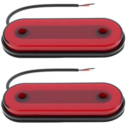 ECSiNG 2x Auto Rückseitige Ovale Seitenmarkierungsleuchte 12V-24V 20 LEDs Rot für Anhänger LKW