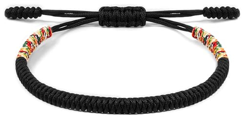Aucuu Glücksarmband, Freundschaft Armbänder, Geflochtene Freundschaftsarmbänder, Handgefertigt Verstellbar Armbänder, Gewebte Tibet Stil Armband für Frauen Damen Herren Kinder Jungen
