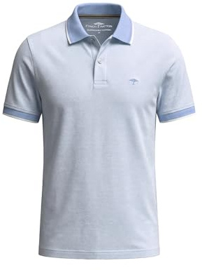 FYNCH-HATTON Poloshirt aus Baumwolle mit Strukturmuster und Kontrastkragen new Breeze/XXL