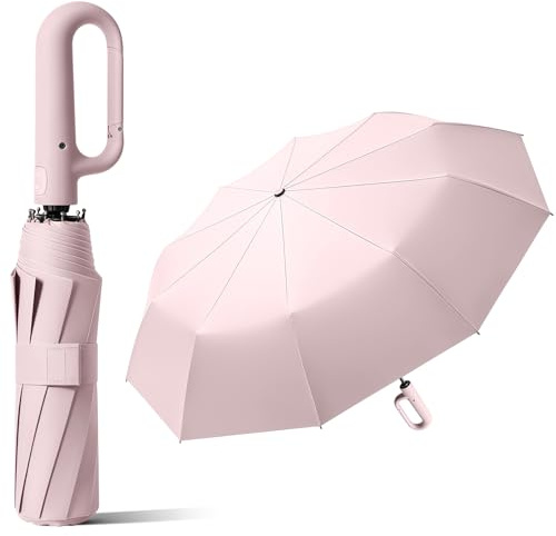 BoomCelocity Parapluie Pliant Automatique Compact – Résistant au Vent et à la Tempête – Léger et Solide – Ouverture et Fermeture Faciles – Pour Voyage Homme/Femme