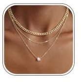 Chriscoco 3Pcs Layering Kette Gold/Silber Einstellbare Halskette Damen | 14K Vergoldet,Ketten mit CZ/Herz/Kreis Anhänger,Stapelbare Goldkette Silberkette,Layering Kette Chain,Schmuck Gold Silber