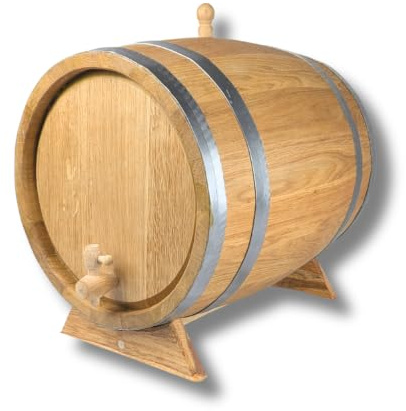 Eichenfass Holzfass 30 Liter mit Holzhahn – Whiskyfass, Weinfass & Schnapsfass | Fass für Getränke, Medium+ getoastet