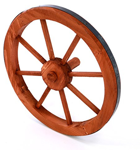 Nexos Holzrad Ø 35 cm mit 8 Speichen - rot braun - Nabe Ø 25 mm