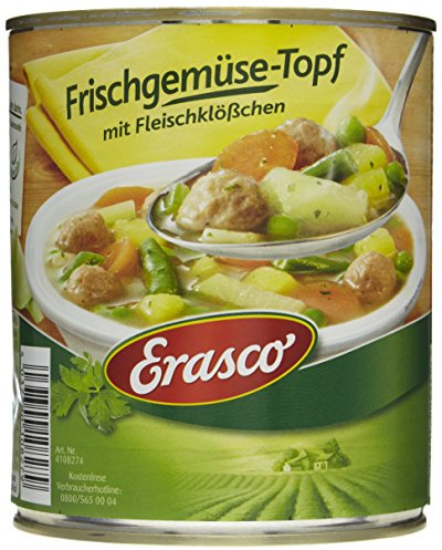 Erasco Frischgemüse-Topf mit Fleischklößchen, 3er Pack (3 x 800 g Dose)