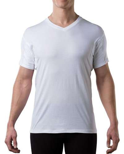 THOMPSON TEE - Camiseta Interior antisudor con Refuerzo en Las Axilas - Corte Regular - Cuello en Pico - Blanco - X-Large