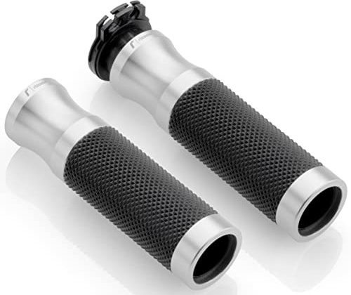 Rizoma Motorradgriffe Lenkergriffe Sport Alu für 22mm GR205A Silber, Unisex, Multipurpose, Ganzjährig, Aluminium