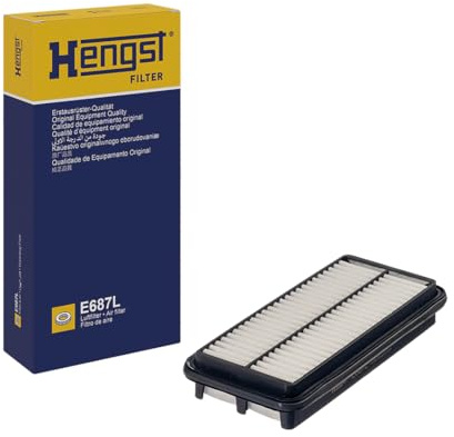 HENGST - Luftfilter E687L - Luft-Filtereinsatz für KFZ | Hochwertiger Motorluftfilter für Otto- oder Dieselmotor - Schutz für Motoren - Wasserbeständig
