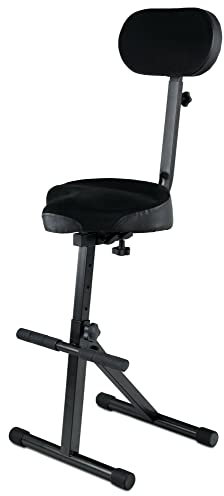 Classic Cantabile ST-200 PRO Stehhilfe Stehstuhl Stehsitz Bügelstuhl (massives Stahlgestell, Gummifüßen, Sitzhöhe 5-stufig, 57-81 cm einstellbar, Sitzfläche BxHxT: 41 x 8,5 x 37 cm) schwarz