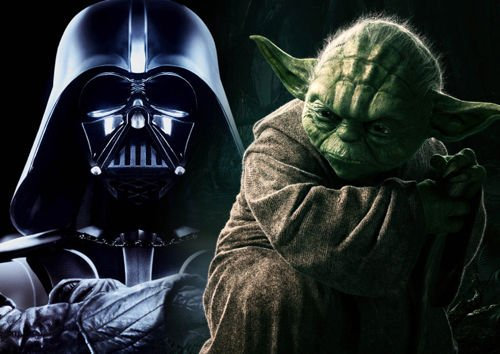 2 STAR WARS - darth vader - yoda - Klassiker Film - A3 Film movie Poster - Druck - Bild - art